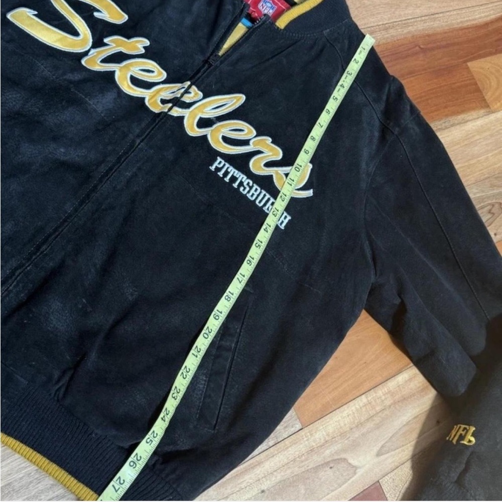 Pittsburgh Steelers Suede Leather Bomber Jacket - Picture 7 of 8